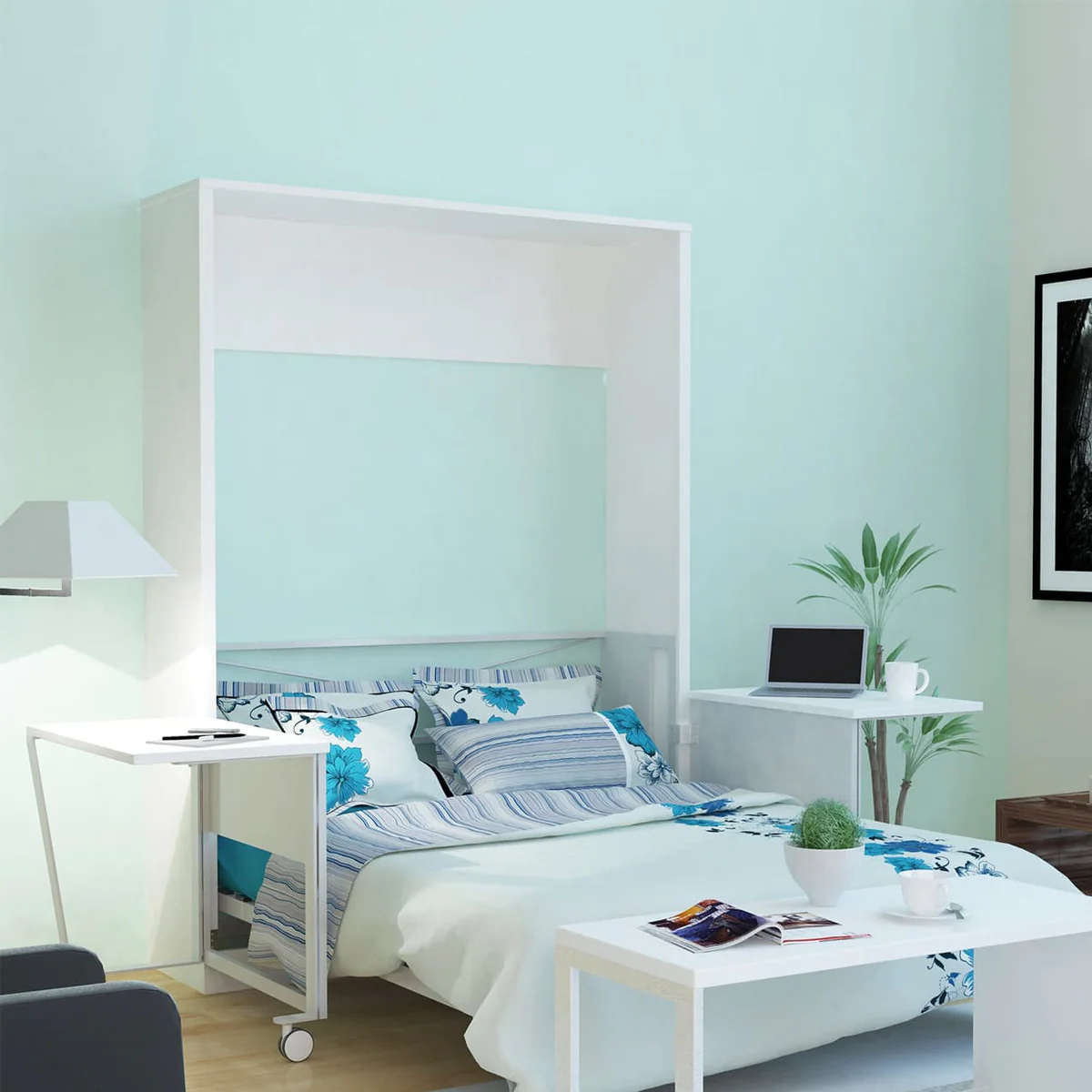 Lit escamotable Alexa Queen avec bureau 1