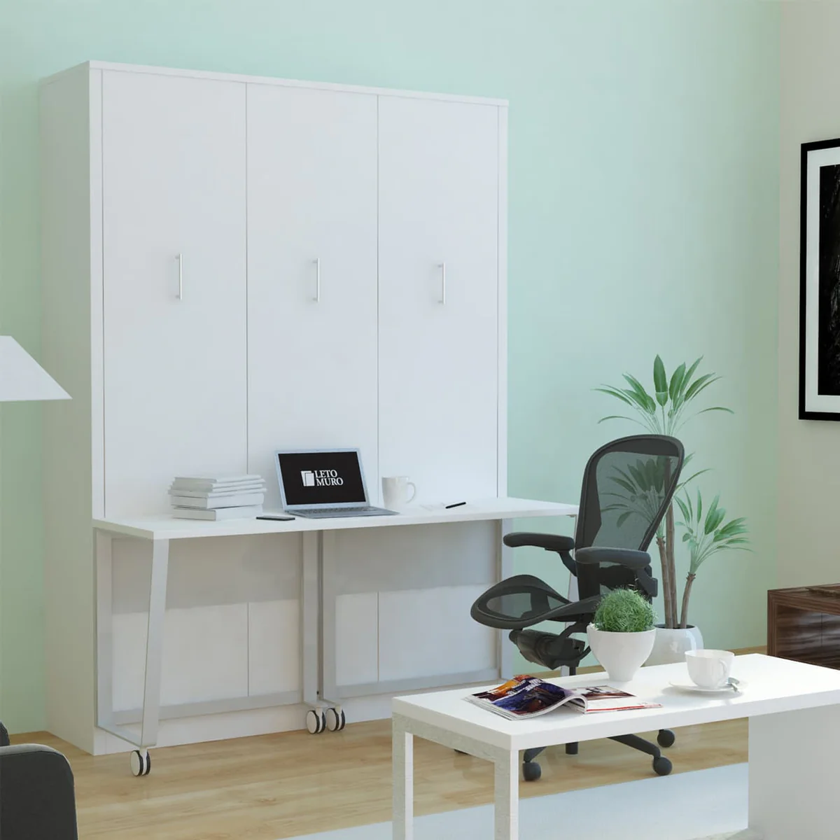 Lit escamotable Alexa Queen avec bureau